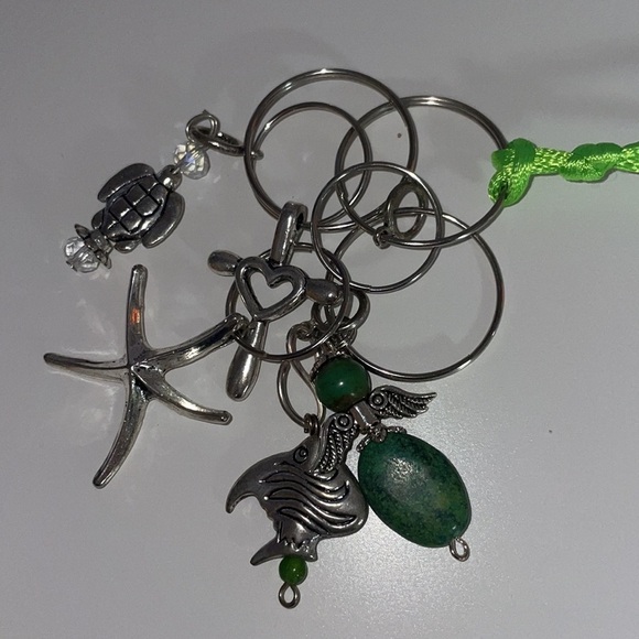 Lanyard long keychain necklace. Ocean themed green - Picture 2 of 2